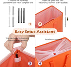 Odonata Slim Laundry Hamper Handles Collapsible Laundry Basket Thin Dirty Clothes Basket Narrow Laundry Bag Foldable Dirty Hamper 45L (Orange) - Image 3