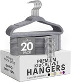 Utopia Home Kids Velvet Hanger 20 Pack – 11" Premium Baby Hangers - Grey by UTOPIAHOME