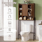 Over The Toilet Storage Cabinet,31" W Bathroom Organizer, Walnut - Image 4