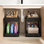 MHXW SXPN Bamboo Under Sink Organizer, 2 Pack Pull Out Cabinet Organizer - Image 5