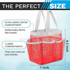 Handy Laundry Mesh Shower Caddy – 7 Pocket Portable Organizer Tote for Dorm, Gym, Travel & Bathroom – Quick Dry Collapsible Bag for College Essentials, Toiletries & Cleaning Supplies (Pink) - Image 3
