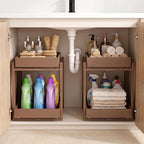 MHXW SXPN Bamboo Under Sink Organizer, 2 Pack Pull Out Cabinet Organizer - Image 5