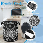 Butterfly Moon Laundry Basket Collapsible Laundry Hamper with Handle, Oxford Clothes Storage Bin for Bathroom Bedroom Room Décor 16" X 20.8" - Image 3