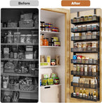 Pantry Door Organizers and Storage,8-Tier Large Wide Metal Heavy-Duty Frame Over the Door Spice Rack, 2 in 1 Wall-Mounted or Hanging shelf for Kitchen, Bathroom, Laundry Room, Bedroom, Closet &Nursery - Image 7