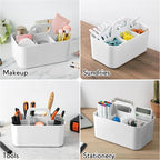 Tiawudi Multipurpose Caddy Organizer, Plastic Caddy with Handle, Stackable Desk Organizer for Stationery, Marker and Pencil, Office Supplies Organizer, Dorm Caddy - Image 5