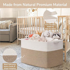 Goodpick 105L Extra Large Woven Rope Blanket Basket, White & Light Brown - Image 6