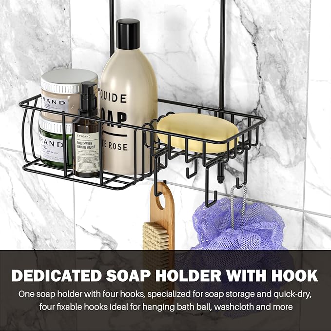 Epicano Shower Caddy Hanging,Large Capacity Shower Organizer,Black - Image 7