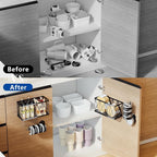 Adhesive Cabinet Door Organizer with Lid Holders & Storage Baskets - Image 6