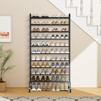 STORAGE MANIAC 10-Tier Expandable Shoe Rack, 44 Pairs Tall Vertical Shoe Rack, Heavy-Duty Metal Adjustable Shoes Organizer for Closet, Entryway, Hallway, Garage, Front Door, Shoes Shelves, Black - Image 7