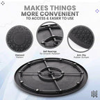 2 Pack 10 Inch Lazy Susan Turntable Organizer, Non Skid Large Lazy Susan Turntable for Cabinet, Computer or Laptop, Plastic Turn Table, Black - by RamPro - Image 5