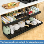 Under Sink Organizer, 2-Tier Slide Out kitchen Storage Metal Shelf, Black - Image 6