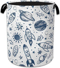 Vintage Planet Rocket Laundry Basket Collapsible Laundry Hamper Clothes Storage Bin for Bathroom Bedroom Room Decor 16" X 20.8" by NSMNSM