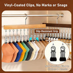 Closet Organizer with 12 Clips, Pants Hangers with Clips, Legging Organizer 360° Rotating Space Saving Hanging Closet Organizers and Storage (Vintage) - Image 2
