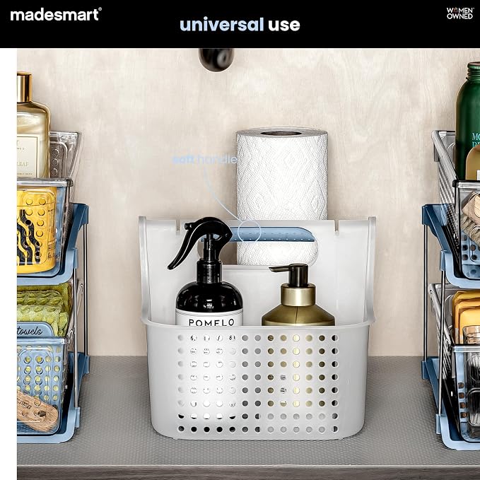madesmart Large Shower Tote with Soft Grip Handle, Blue - Image 2