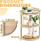 3 Tier Bathroom Counter Organizer, Bathroom Counter Tray and Vanity Organizer, Wood Corner Countertop for Kitchen, Dresser (Rustic Wood) - Image 3