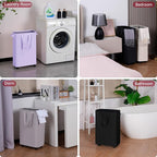 efluky Slim Laundry Hamper with Wheels, Rolling Laundry Basket for Clothes, Small Laundry Basket for Bedroom, Dorm and Laundry Room, 60L (12.7 Gallons) Purple - Image 6