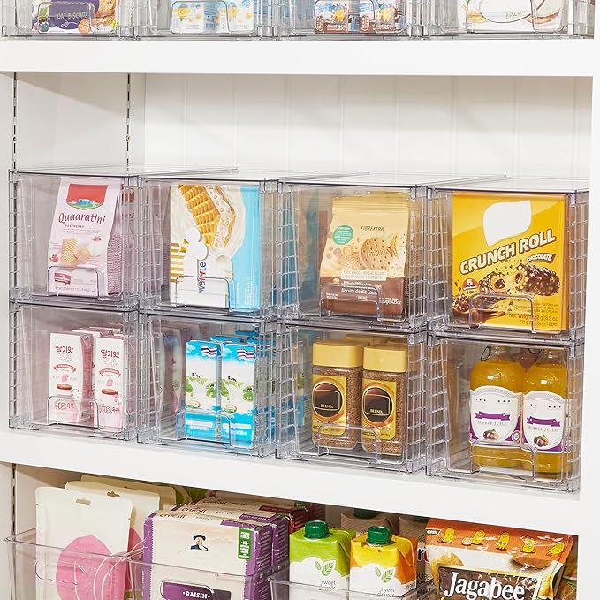 Vtopmart 4 Pack Stackable Clear Pantry Storage Drawers, Large - Image 4
