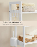 SONGMICS 4-Tier Bamboo Over the Toilet Storage with Adjustable Shelves - Image 4