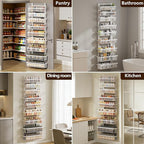 POKIPO 9 Tier Over The Door Pantry Organizer, 2 in 1 Wall Mount or Hanging Spice Rack with Adjustable Deep Basket, Heavy-Duty Seasoning Organizer and Storage for Kitchen Cabinet Closet Bathroom - Image 9
