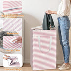 3-Pack Laundry Basket, Collapsible Laundry Hampers, 88L, Pink - Image 5