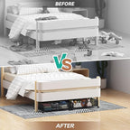 PHINOX Under Bed Storage with Wheels,Patterned,Sturdy Metal,4 Pack,Black | Tool-free assembly, glide smoothly, easy reach, foldable, maxmazie low-profile beds, dorm, keep seasonal clothes, shoes fresh - Image 7