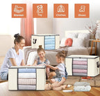 90L Large Storage Bags, 10 Pack Clothes Storage Bins Closet Organizers | Foldable Storage Containers, with Reinforced Handle, for Clothing, Blanket, Comforters, Bed Sheets, Pillows and Toys - Image 4