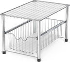 Deco Brothers Stackable Under Sink Organizer with Sliding Basket, Chrome by DecoBrothers