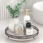AMH 10-Inch Rustic Whitewashed Oak Lazy Susan Vanity Tray by AMH