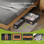 homyfort Shoe Organizer Under Bed, Fits 32 Pairs, Under bed Shoe Storage Boxes with Study Handles and Clear Cover, zapateras organizer for shoes, set of 2 - Image 3