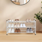 STORAGE MANIAC Expandable Shoe Rack, 12 Pairs Stackable Small Shoe Rack, Metal Adjustable Shoes Organizer for Closet, Entryway, Hallway, Garage, Front Door, Shoes Shelves, White 3 Tier - Image 8