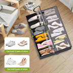 homyfort Under Bed Shoe Storage with Wheels, Fits 24 Pairs, Rolling Shoe Organizer with Bottom Support & Clear Lids, Sturdy Under Bed Storage Box for Shoes, Set of 2, Black - Image 4