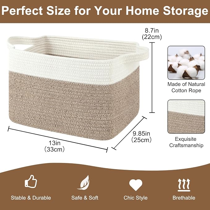 OIASKET Storage Basket for Organizing 3 Pack, Woven Baskets for Storage - Image 2