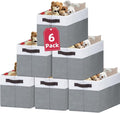 Criusia 6 Pack Clothes Bins for Organization - 16x12 Extra Large Storage Baskets for Shelves Closet Bedroom - Toy Storage Organizer Bins Boxes Cubes for Nursery - RV Apartment Essentials by Criusia