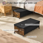 FOUCSSOMEI Under Bed Drawers on Wheels, XXXXL Size, UnderBed Storage with Wheels, Wooden Under Bed Storage, Heavy Duty, Patented Design - Image 3