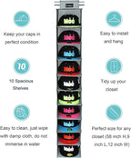 VAESIDA 10 Shelf Hat Rack Hanging Closet/Organizer for Storage - Best Baseball Cap Holder, Gray - Image 5