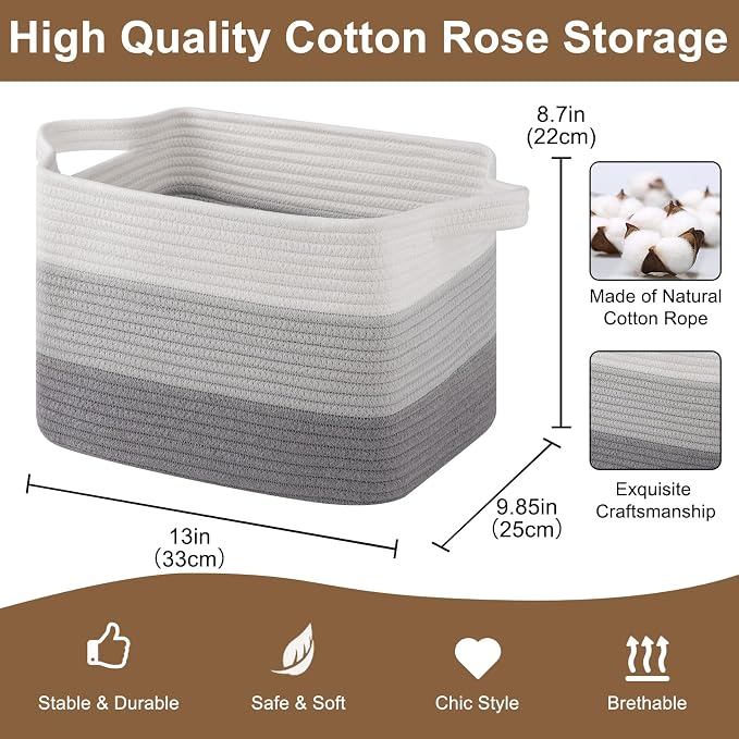 OIASKET Storage Basket for Organizing 3 Pack, Woven Baskets for Storage - Image 2