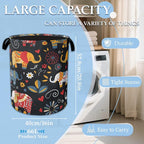 Boho Elephant Laundry Basket Collapsible Laundry Hamper Clothes Storage Bin for Bathroom Bedroom Room Decor 16" X 20.8" - Image 2
