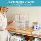 Vtopmart Clear Stackable Storage Drawers, 4 Pack Tall Plastic Organizers - Image 3