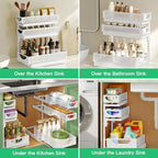 Under Sink Organizer, 2-Pack 3-Tier Pull Out Cabinet Organizers and Storage - Image 7