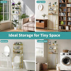 3-Tier Over Toilet Storage, Anti-Tip, 64" H, Gold - Image 7