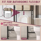 3-Tier Over The Toilet Storage Cabinet with Paper Holder and 4 Hooks, Metal Over Toilet Bathroom Organizer and Storage Shelf, Bathroom Shelves for Living Room/Laundry/Balcony(Black) - Image 6