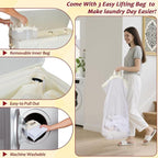 195L Laundry Hamper 3 Section,Large Laundry Hamper with Lid,Dirty Clothes Hamper with 3 Inner Bags,Collapsible Laundry Basket Organizer for Laundry Room,Bedroom,Laundry Sorter Hamper 3 Compartment - Image 6