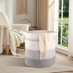 OIAHOMY 80L Laundry Basket Laundry Hamper Nursery Hamper White&Gray - Image 2