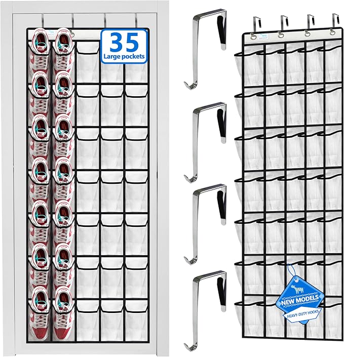 Shoe Rack for Door, Over Door Shoe Organizer for Closet by Zebricolo
