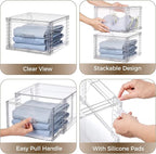 Vtopmart 2 Pack Clear Stackable Storage Drawers 15QT - Image 6