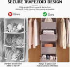 Hanging Closet Organizer 4-Shelf Wide Trapezoid, Heather Grey - Image 6