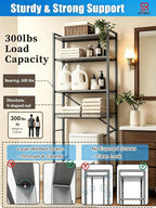 Easy Installation Over The Toilet Storage Cabinet, 4-Tier 3-Screw Quick Install Bathroom Organizer, No Handyman Required, Laser Welding, eco-Friendly Paint Coating.(Grey) - Image 6