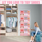 Windyun 1 Pcs 40 Pocket Over the Door Shoe Organizer Hang,Pink - Image 4