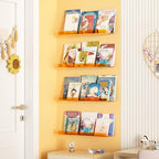 upsimples 4 Pcs 15" Acrylic Shelves for Wall Decor and Display, Orange - Image 4