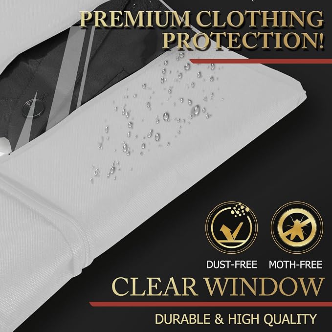 Hleelomi 10 Pack 40-in Garment Bag for Hanging Clothes Suit Bag White - Image 5